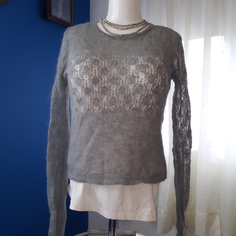 Free People Shear Gray Sweater